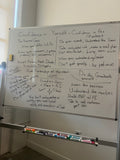 Whiteboard notes for Ask Keith Anything live AI business and investing coaching