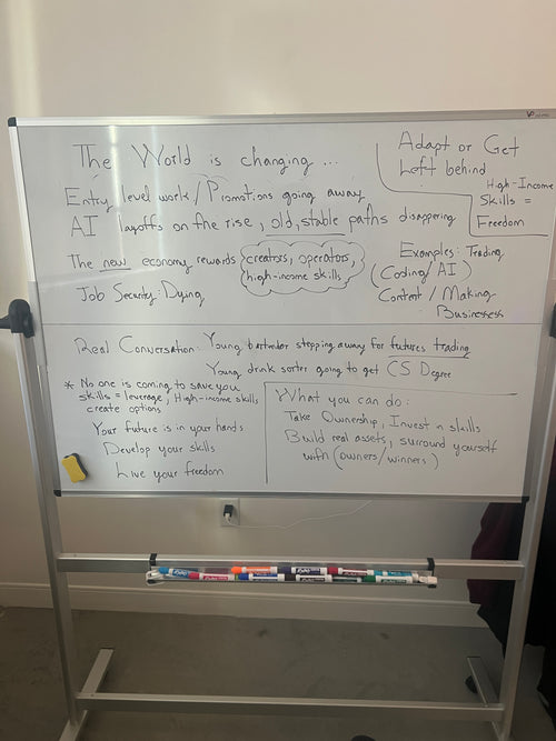 Whiteboard notes for practical AI workshop for non-engineers and engineers